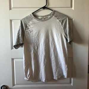 White and Gray casual baseball Tee